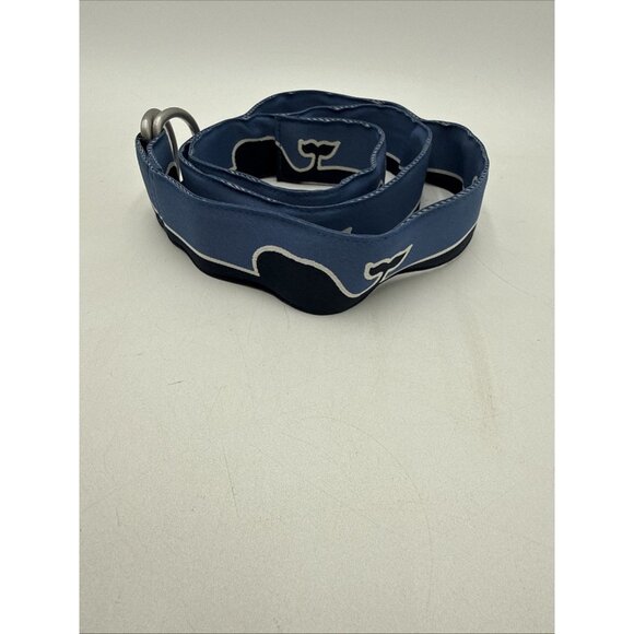 Vineyard Vines Whale Belt Sz M Fabric D Ring Style Blue White Preppy - Picture 3 of 8